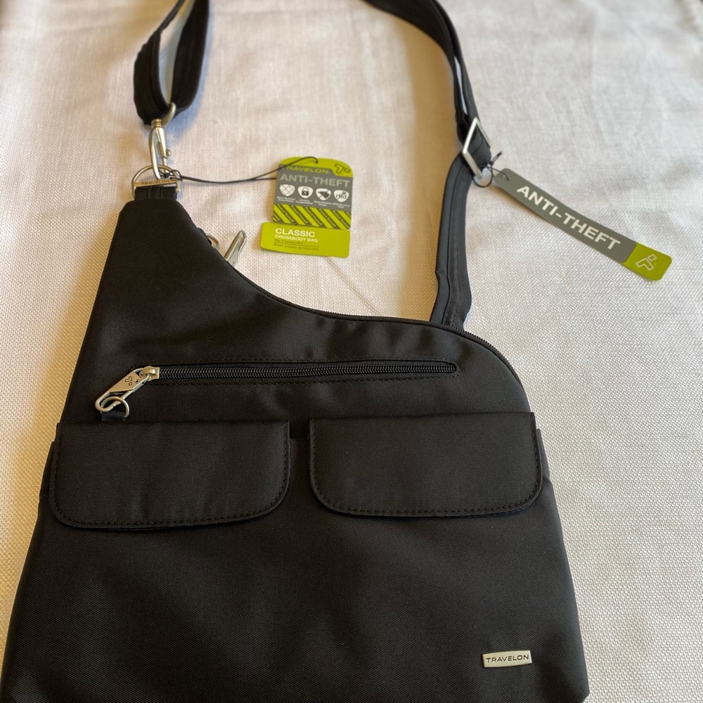 Travelon Black Crossbody Bag with Adjustable Strap